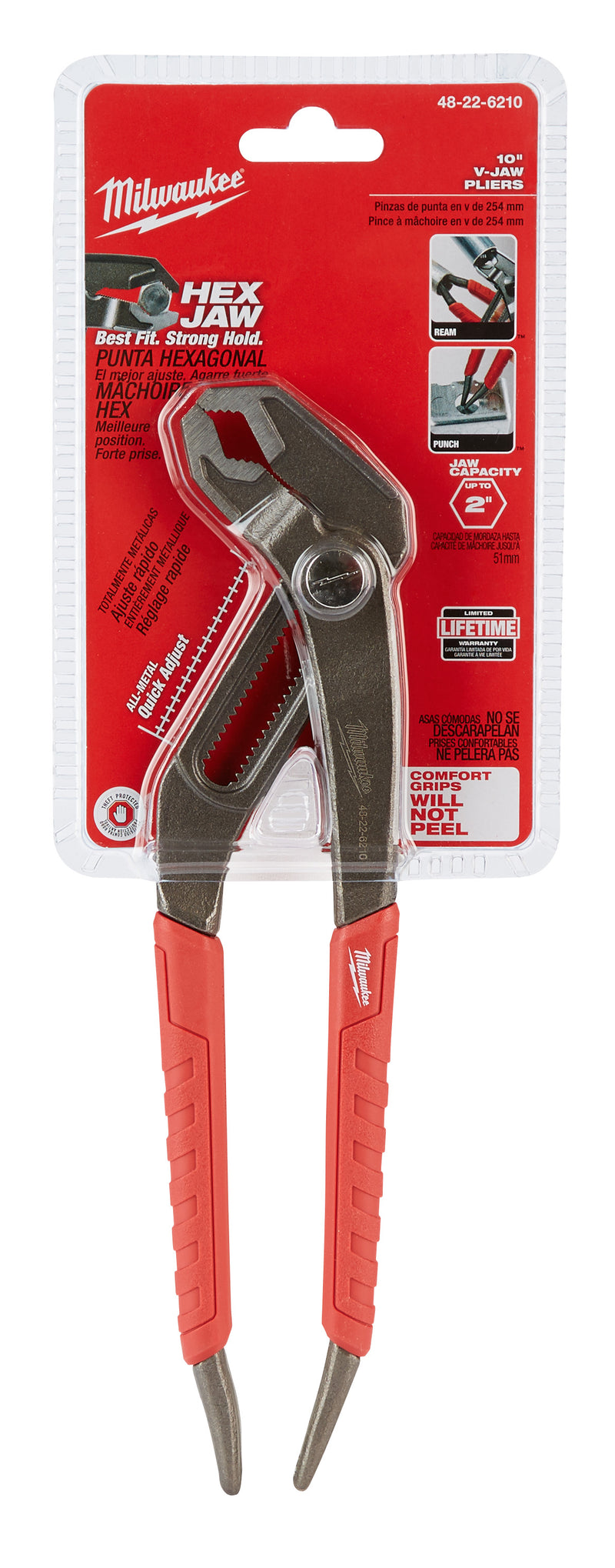 Milwaukee 10" Comfort Grip Hex-Jaw Pliers 48-22-6210