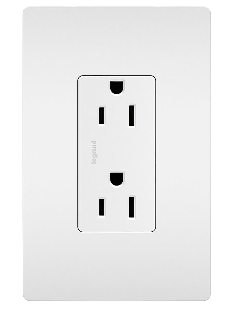 15A Decora Duplex Receptacle White