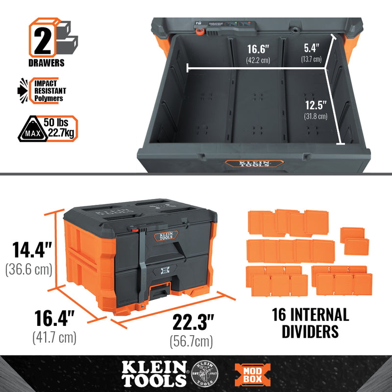 Klein Tools  MODbox™ Two Drawer Toolbox 54822MB