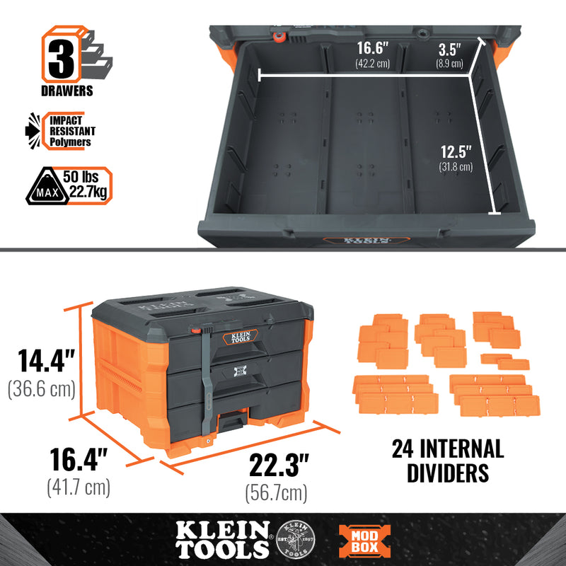 Klein Tools  MODbox™ Three Drawer Toolbox 54823MB