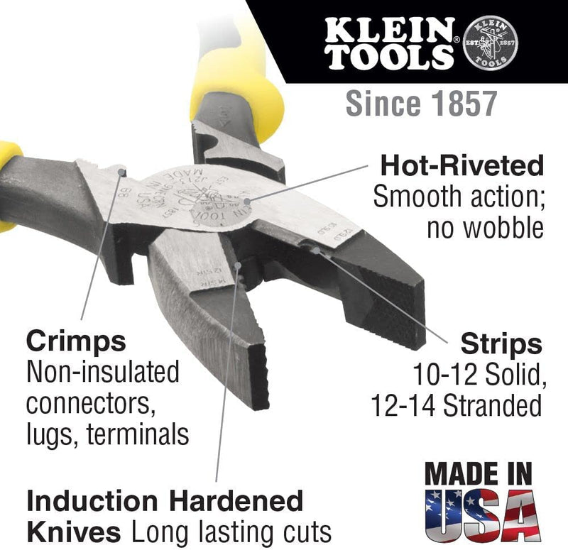Klein Tools  Journeyman™ Pliers Connector Crimp Side Cut 9-Inch