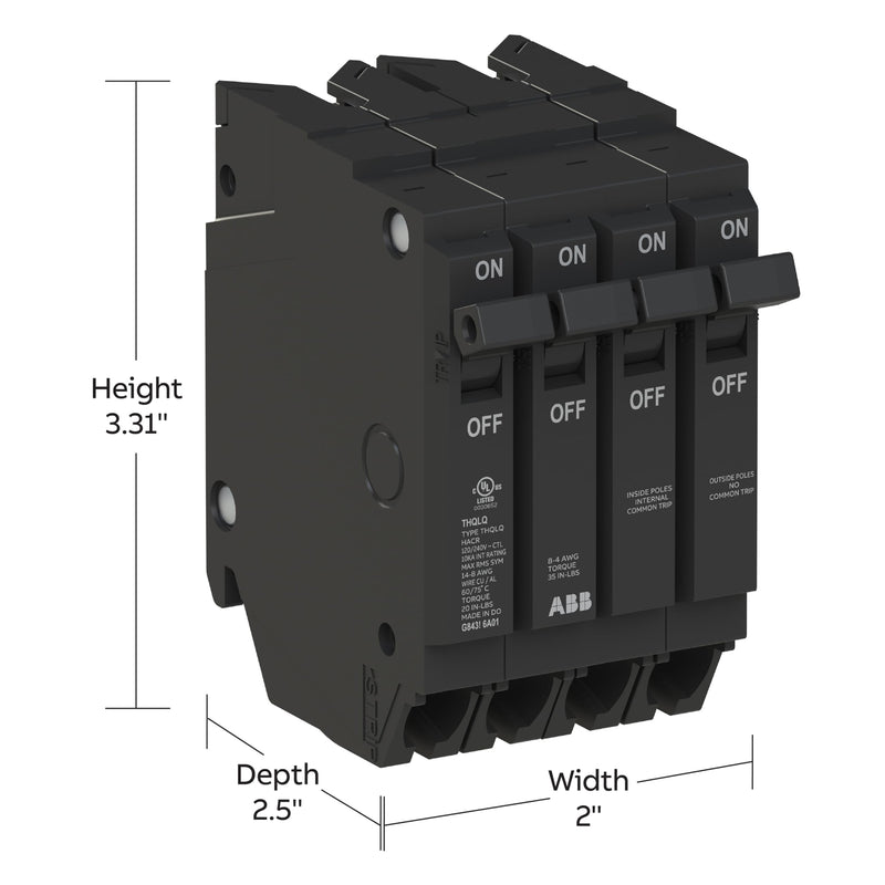 20A Quad Plug in Circuit Breaker ABB 120/240V