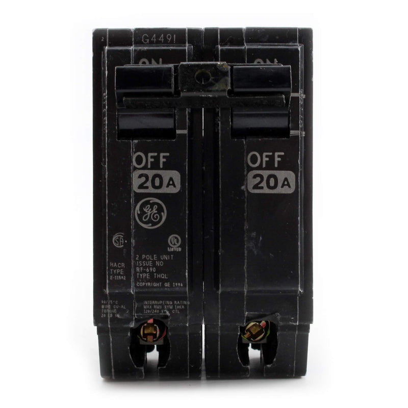 GE 20 Amp 2 in. Double-Pole Circuit Breaker