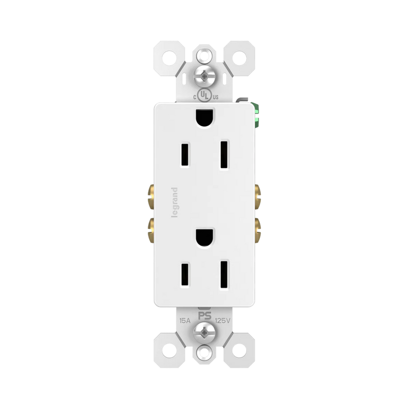 15A Decora Duplex Receptacle White