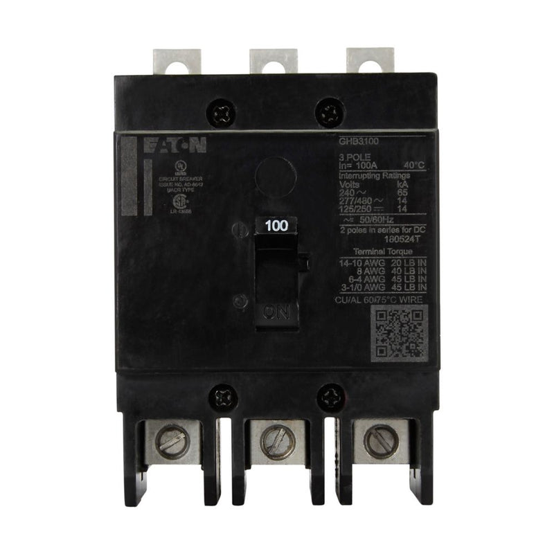 Eaton Series C Molded case circuit breaker, G-frame, GHB 3-Pole 20A