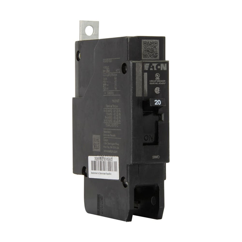 Eaton Series C m olded case circuit breaker, G-frame, GHB, 1-P, 20A
