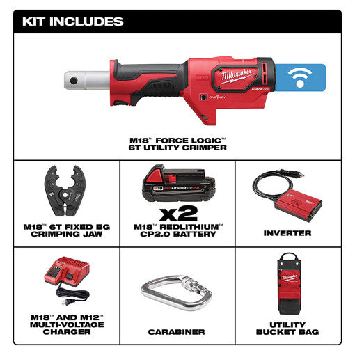 Milwaukee M18™ FORCE LOGIC™ 6T Utility Crimper Kit 2678-22BG