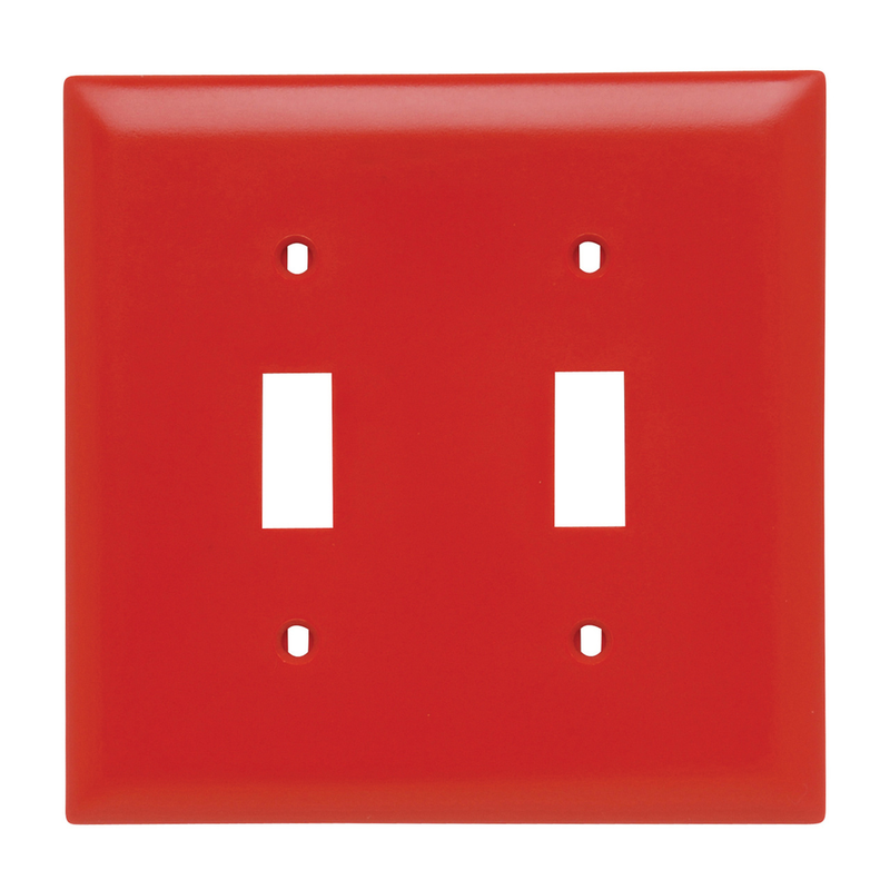 Toggle Switch Openings, Two Gang, Red