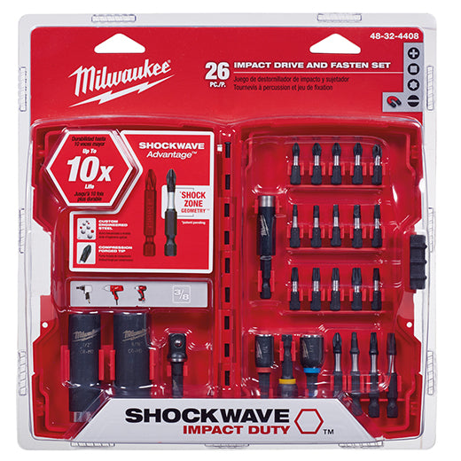 Milwaukee SHOCKWAVE Impact Duty™ Drive and Fasten Set - 26PC  48-32-4408