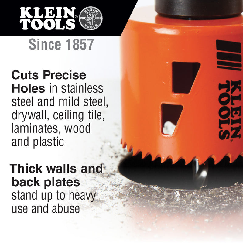 Klein Tools  Bi-Metal Hole Saw, 1-3/4-Inch