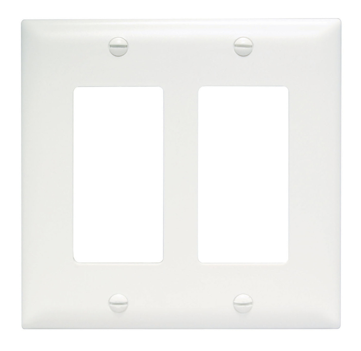 Thermoplastic Two Gang Decorator Wall Plate