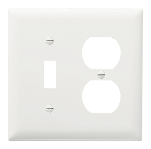 Combination Openings, 1 Toggle Switch and 1 Duplex Receptacle, Two Gang