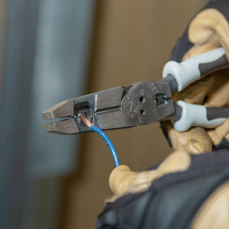 Klein Tools  Hybrid Pliers with Crimper, Fish Tape Puller and Wire Stripper