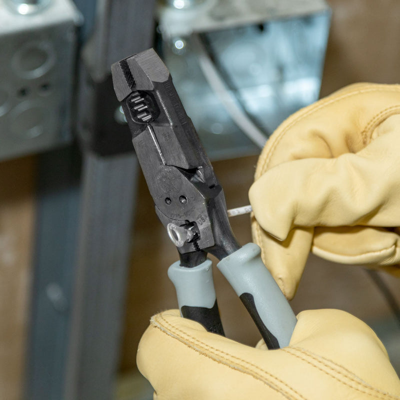 Klein Tools  Hybrid Pliers with Crimper, Fish Tape Puller and Wire Stripper