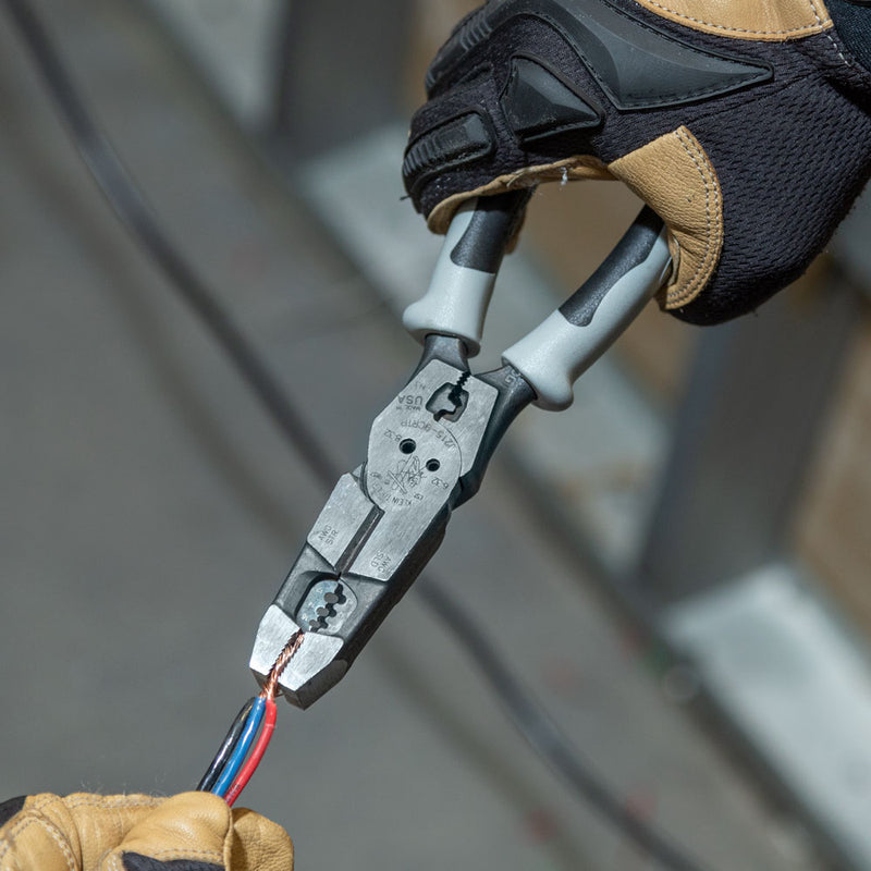 Klein Tools  Hybrid Pliers with Crimper, Fish Tape Puller and Wire Stripper