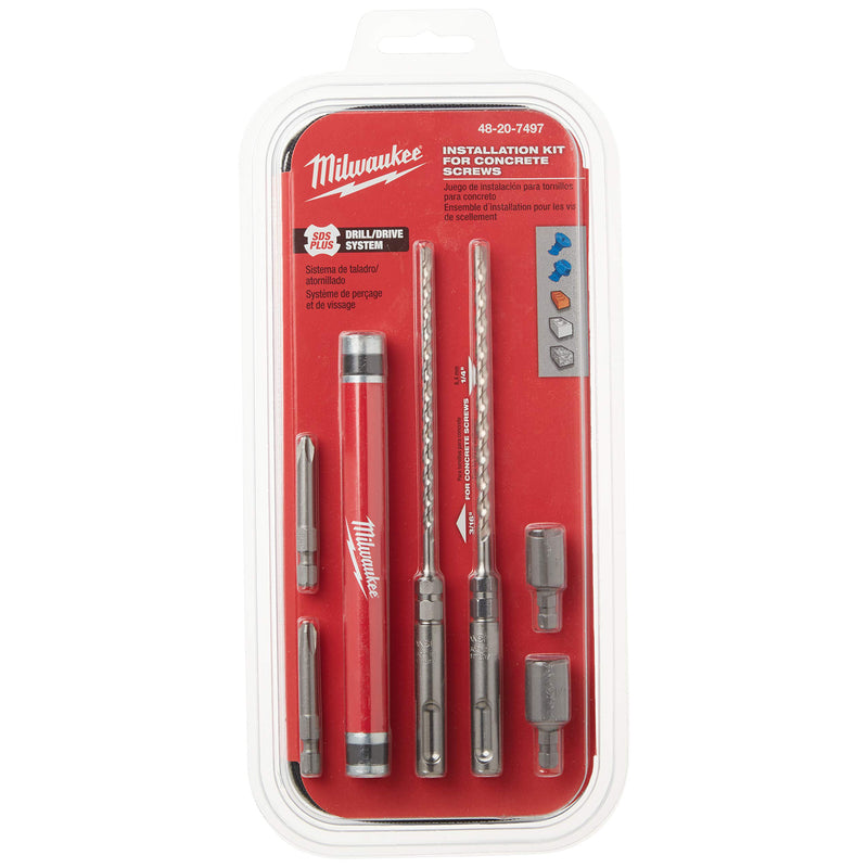 Milwaukee 7pc. SDS Plus M/2™ 2-Cutter Concrete Screw Install Kit 48-20-7497