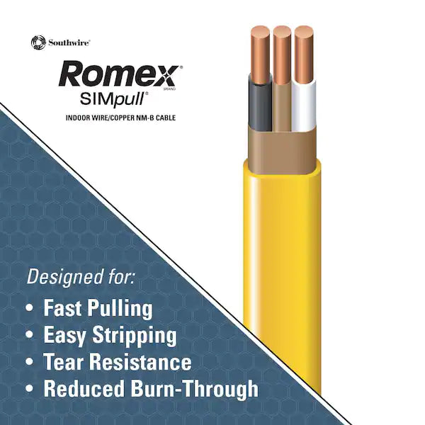 Southwire 250 ft. 12/2/2 Solid Romex SIMpull CU NM-B W/G Wire