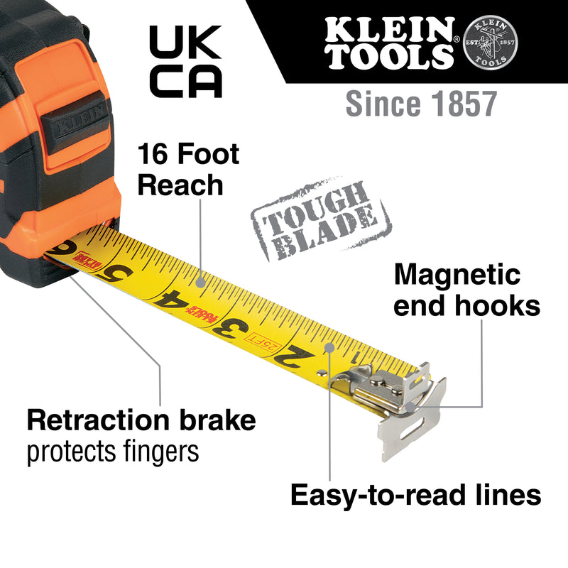 Klein Tools Magnetic Tape Measure, 25-Foot Double-Hook 9225
